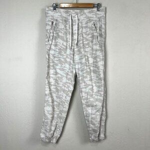 ATHLETA Cabo Tide Linen Jogger Neutral Size 10 Camo Light Travel Beach‎ Vacation